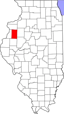 Map of Illinois highlighting Warren County