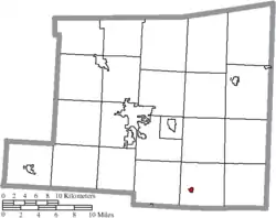 Location of Martinsburg in Knox County