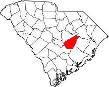 Map of South Carolina highlighting Clarendon County
