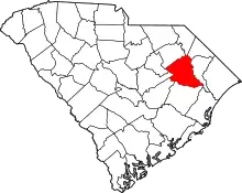 Map of South Carolina highlighting Florence County