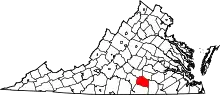 State map highlighting Lunenburg County