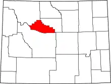 Map of Wyoming highlighting Hot Springs County