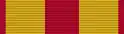 Red ribbon with two broad dark yellow stripes