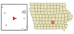 Location of Knoxville, Iowa