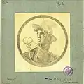 Medallion from the atrium depicting Hermes (Mercury) with petasus and caduceus