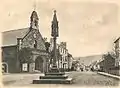 The Cross and St Thomas' Church in 1888