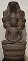 Mucalinda sheltering Gautama Buddha (Naga Prok attitude); 12th century Khmer Sandstone with traces of pigment and gold, Honolulu Academy of Arts