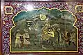 ca.1820 fresco from Harmandir Sahib showing Nishan with Katar (dagger), Dhal (shield), and Kirpan (sword)