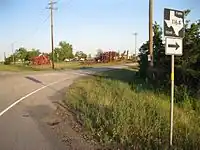 Junction of US 90&nbsp;Alt. and FM&nbsp;1164 at former site of Nottawa