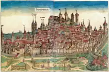 Image 3This woodcut shows Nuremberg as a prototype of a flourishing and independent city in the 15th century. (from History of cities)
