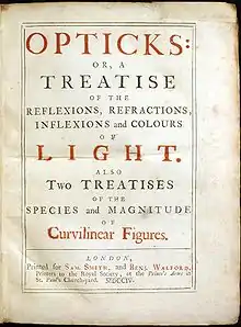 Image 49Newton's Opticks or a treatise of the reflections, refractions, inflections and colours of light (from Scientific Revolution)