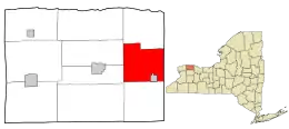 Location in Orleans County and the state of New York.