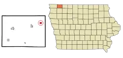Location of Harris, Iowa