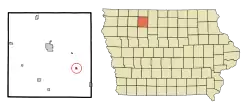 Location of Rodman, Iowa