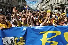 Image 30The Schuman Parade in Warsaw has been organised by the Schuman Foundation since 1999 (2008 photograph). (from Symbols of the European Union)