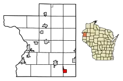 Location of Clear Lake in Polk County, Wisconsin.