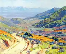 Image 9Poppies, Antelope Valley, a California Impressionist painting by Benjamin Chambers Brown (from Culture of California)