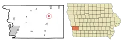Location of Hancock, Iowa