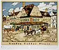 1908 illustration depicting the London Coffee House in its heyday