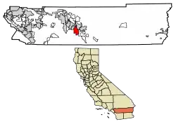 Location of La Quinta in Riverside County, California.
