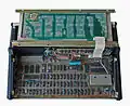 Internals of the KC&nbsp;85/1, keyboard folded up