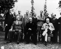 Image 41Roosevelt, İnönü of Turkey and Churchill at the Second Cairo Conference which was held between December 4–6, 1943. (from Diplomatic history of World War II)