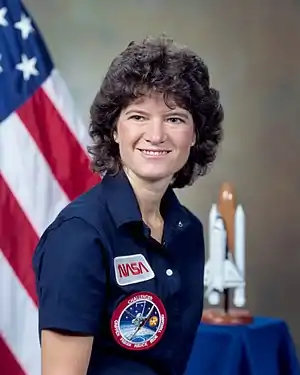 Image 1Sally RidePhotograph credit: NASA; restored by CoffeeandcrumbsSally Ride (May&nbsp;26, 1951&nbsp;– July&nbsp;23, 2012) was an American physicist and astronaut. She joined NASA in 1978, and in 1983 became the first American woman in space. She was the third woman in space overall, after Soviet cosmonauts Valentina Tereshkova (1963) and Svetlana Savitskaya (1982). Ride had completed eight months of training for her third flight when the Space Shuttle Challenger disaster occurred. She served on the two panels that investigated this accident and the Space Shuttle Columbia disaster.More selected pictures
