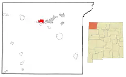 Location of former Kirtland, New Mexico CDP
