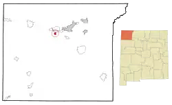 Location of Ojo Amarillo, New Mexico