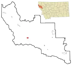 Location of Thompson Falls, Montana