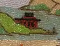 California State Archives, Sacramento (1966): Artist Mrs. Pine L. Eisfeller used 87,000 tiny beads to create this seal.