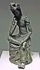 Semi-seated Bodhisattva Maitreya, Silla, first half of 7th century.  Gilt bronze, h.  27.5&nbsp;cm.  National Museum of Korea.