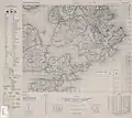 1945 US AMS map showing, near the bottom, "No Jima", between "Ō-shima" and "U-shima", and "Taisaki-Shima", immediately to the south
