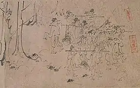 Free ink painting, Shōgun-zuka Emaki&nbsp;[fr], 13th century