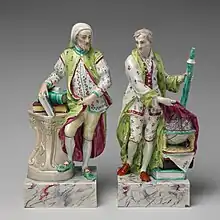 Chaucer and Isaac Newton, Ralph Wood II, c. 1790. About 12 inches (30&nbsp;cm) tall