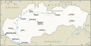 Image 11A map of modern Slovakia. (from History of Slovakia)