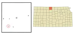 Location within Smith County and Kansas