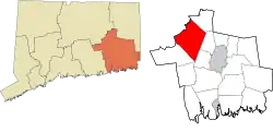 Lebanon's location within the Southeastern Connecticut Planning Region and the state of Connecticut