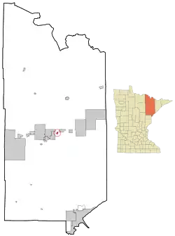 Location of the city of McKinleywithin Saint Louis County, Minnesota