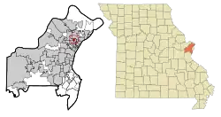 Location of Cool Valley, Missouri
