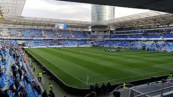 Image 25Football stadium Tehelné pole in Bratislava. Association football is the most popular sport in Slovakia. (from Culture of Slovakia)