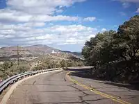 Spur&nbsp;78 descending Mt. Locke at McDonald Observatory. Spur&nbsp;77 ascends Mt. Fowlkes in the distance.