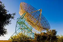 The Dish, a 150 feet (46&nbsp;m) diameter radio telescope on the Stanford foothills overlooking the main campus.