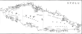 Ātua, comprising the eastern third of Upolu Island on map of 1924
