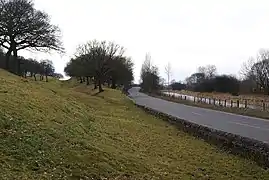 The Wall, The Road and The Forth and Clyde Canal at Seabegs Wood