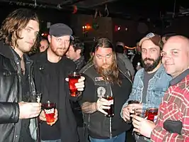 The Company Band, left to right: Dave Bone, Jess Margera, James Rota, Neil Fallon and Brad&nbsp;Davis