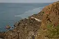 The coast at Ramore Head.