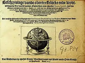 Title page of the 1617 edition of Emanuel van Meteren's publication of Pretty's diaries in Dutch