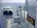Swift refuels astern from USNS Yukon, 18 February 2005.