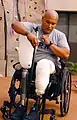 Climbing a rock wall is made more accessible with specially designed prosthetic legs.